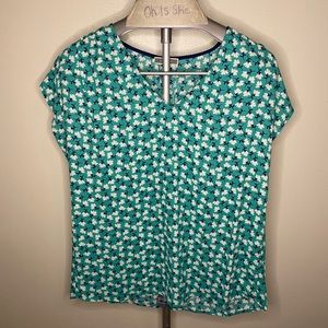 Pleione Floral Sleeveless V-Neck Top Size SMall
